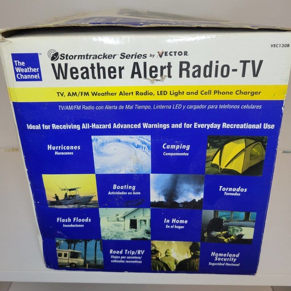 Vector Stormtracker Weather Alert Radio TV Led Light Phone Charger Exc Cond - Picture 14 of 16